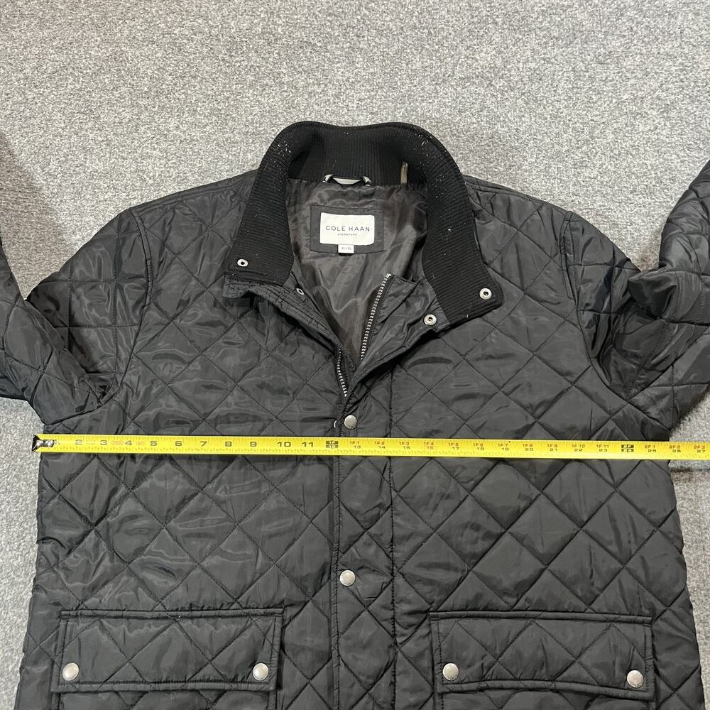 Cole Haan Coat Mens XL Black Quilted Parka Puffer Jacket Pockets Full Zip - Picture 4 of 11